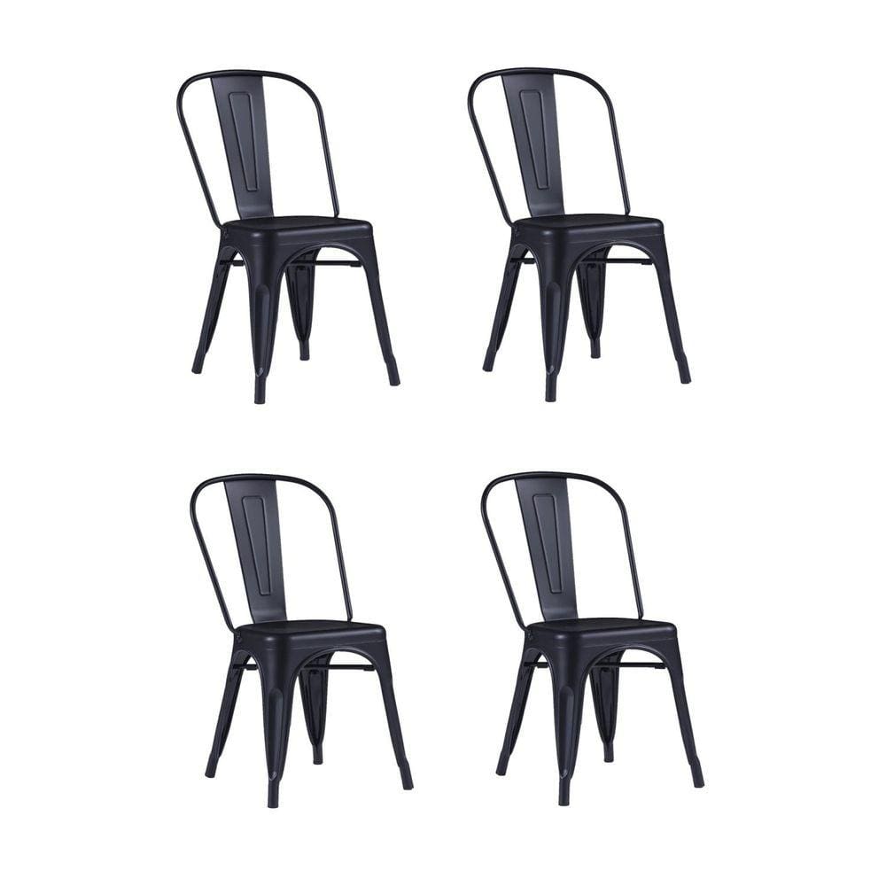 Conjunto 4 Cadeiras Iron Fosca Rivatti Móveis Preto