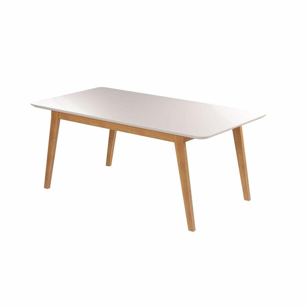 Mesa Retangular 6 Lugares Elegance Candian 1,80 x 0,90 JCM Móveis Cinamomo/Off