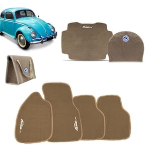 Tapete Carpete Fusca 1959 a 1969 com Tapete Porta Malas e Capa de Estepe Bege + Bolsa Organizadora