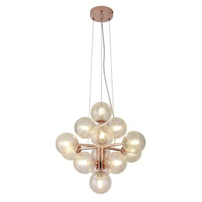 Pendente Bivolt Vinha QT001E Bella Iluminação Cobre/Transparente