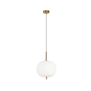 Pendente 42x30cm Tres HC016G Bella Iluminação Dourado/Branco