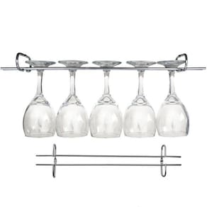 5 Suportes Para Taças Cromado Decoração Bar Vinho 25cm