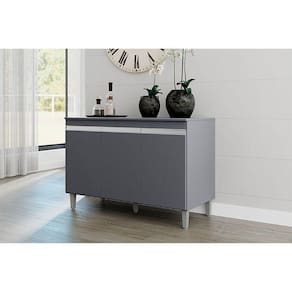 Balcão de Cozinha Ambiente Manu com Tampo 120 cm Cinza Fosco - AJL
