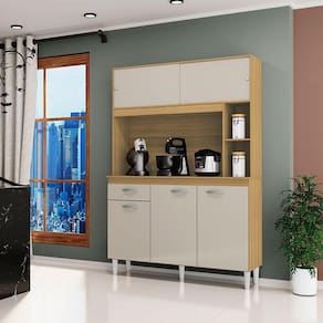 Cozinha Ambiente Kit Duda 120 cm Damasco Off White - Poquema