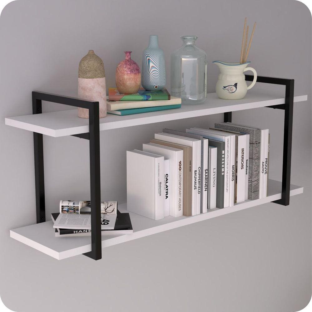 Prateleira Estilo Industrial Para Quarto Parede GND PB 60cm