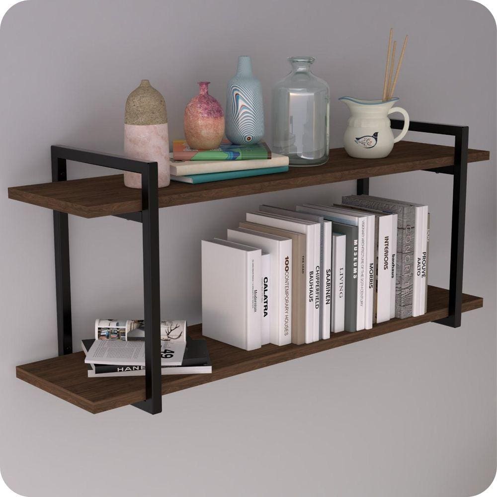 Prateleira Estilo Industrial Para Quarto Parede GND PM 60cm