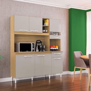Kit para Cozinha Ambiente Barbara Damasco Off White - Poquema