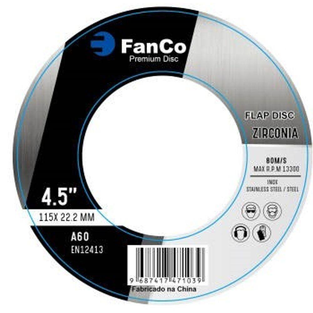 30 Discos Flap Premium Zirconia 115X22,2 Esmerilhadeira A60