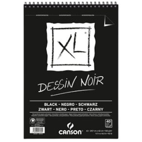 Bloco XL Dessin Noir 20 Folhas Pretas lisas A5 150gm² Canson