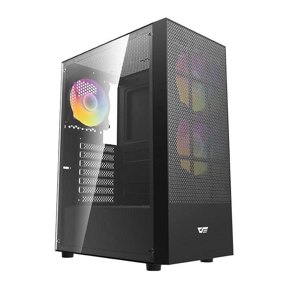 Gabinete Gamer Aigo Darkflash A290 Mesh ARGB Mid-Tower Lateral de Vidro Com 3 FansPreto A290-MESH-BK-3F