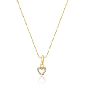 Colar Sparkling Heart Revestido Em Ouro