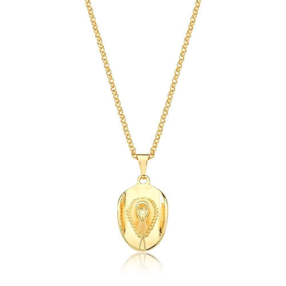 Colar Chapéu Revestido Em Ouro
