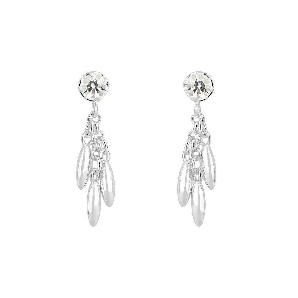 Brinco Grãos De Arroz Revestidos Em Prata