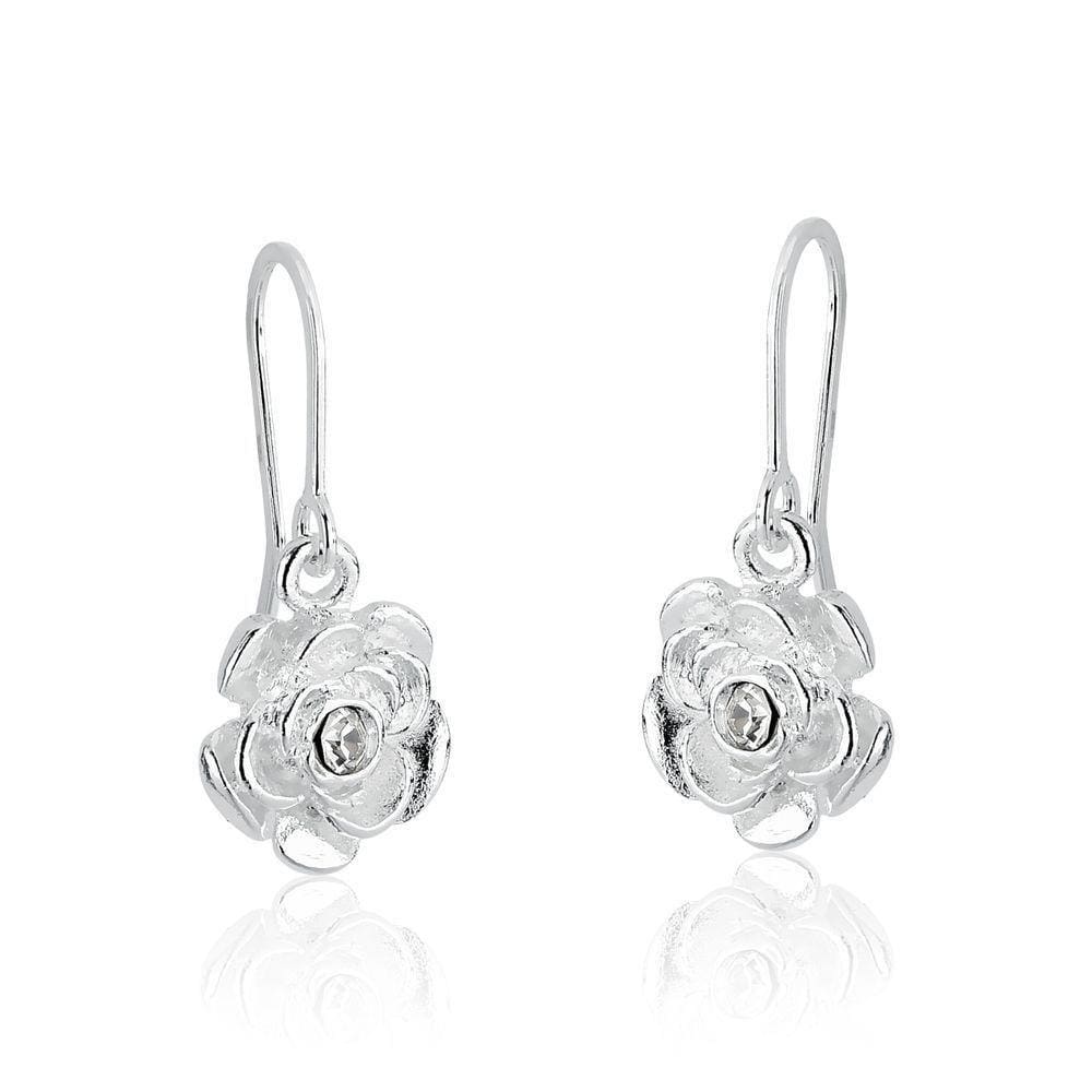 Brinco Flower Revestido Em Prata