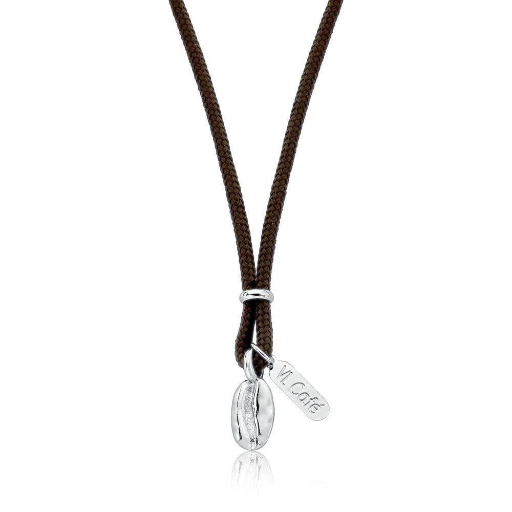 Colar Vl Café Com Revestimento Prateado