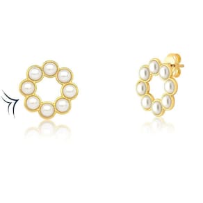Brinco Composé De Pérolas Revestido Em Ouro