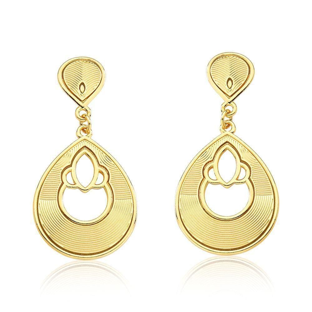 Brinco Drop Revestido Em Ouro