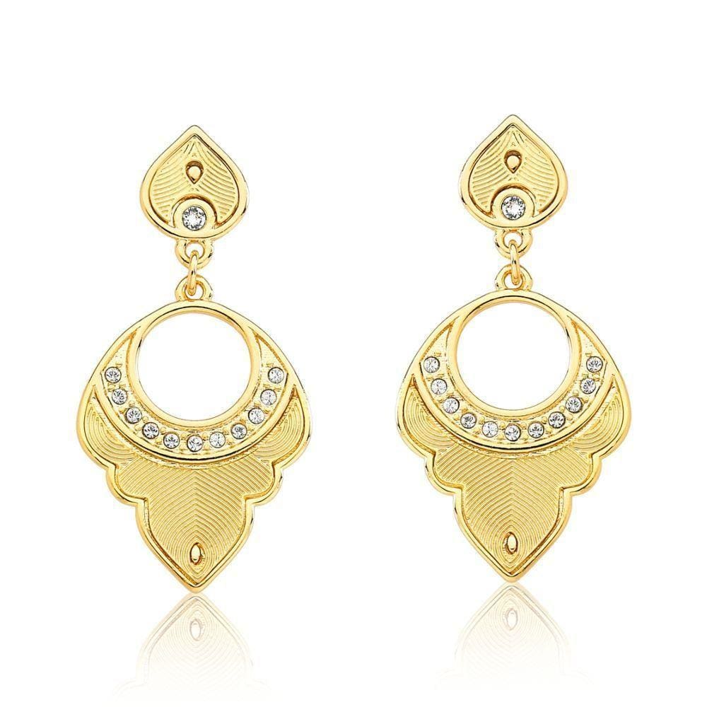 Brinco Crystal Shine Revestido Em Ouro