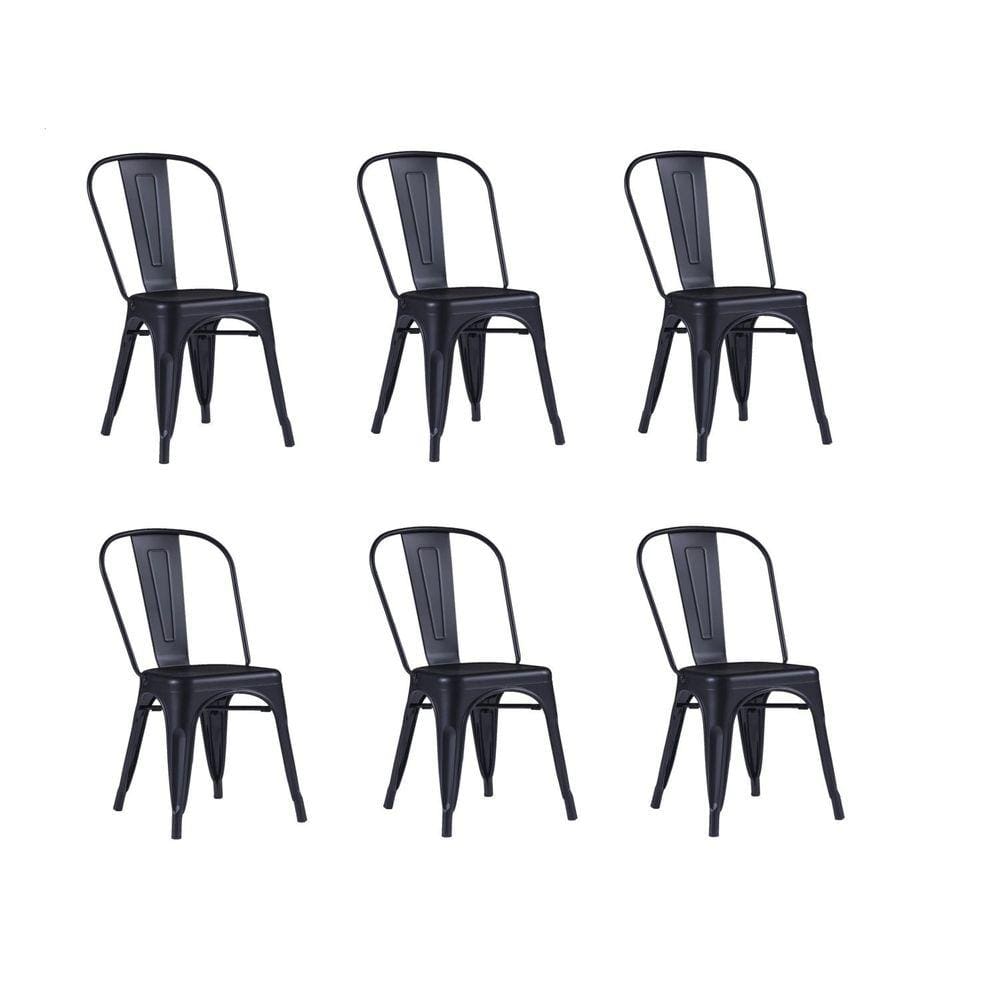 Conjunto 6 Cadeiras Iron Fosca Rivatti Móveis Preto