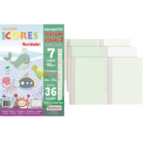 Bloco Ecocores Textura Visual 3 com 36 folhas 180g Novaprint