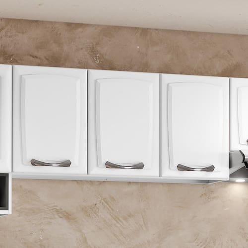 imagem-Armário Aéreo Suspenso 3 Portas 2 Prateleiras Cozinha Modulada 120 cm Organizador Itatiaia Branco