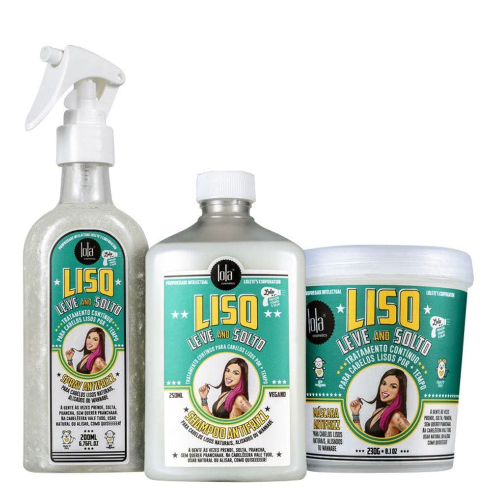Kit Lola Cosmetics Liso, Leve And Solto Trio (3 Prod) Blz