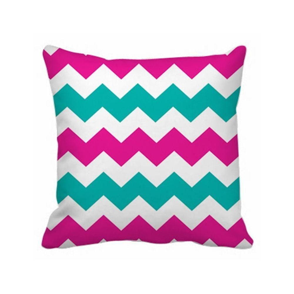 Almofada Chevron Rosa E Verde