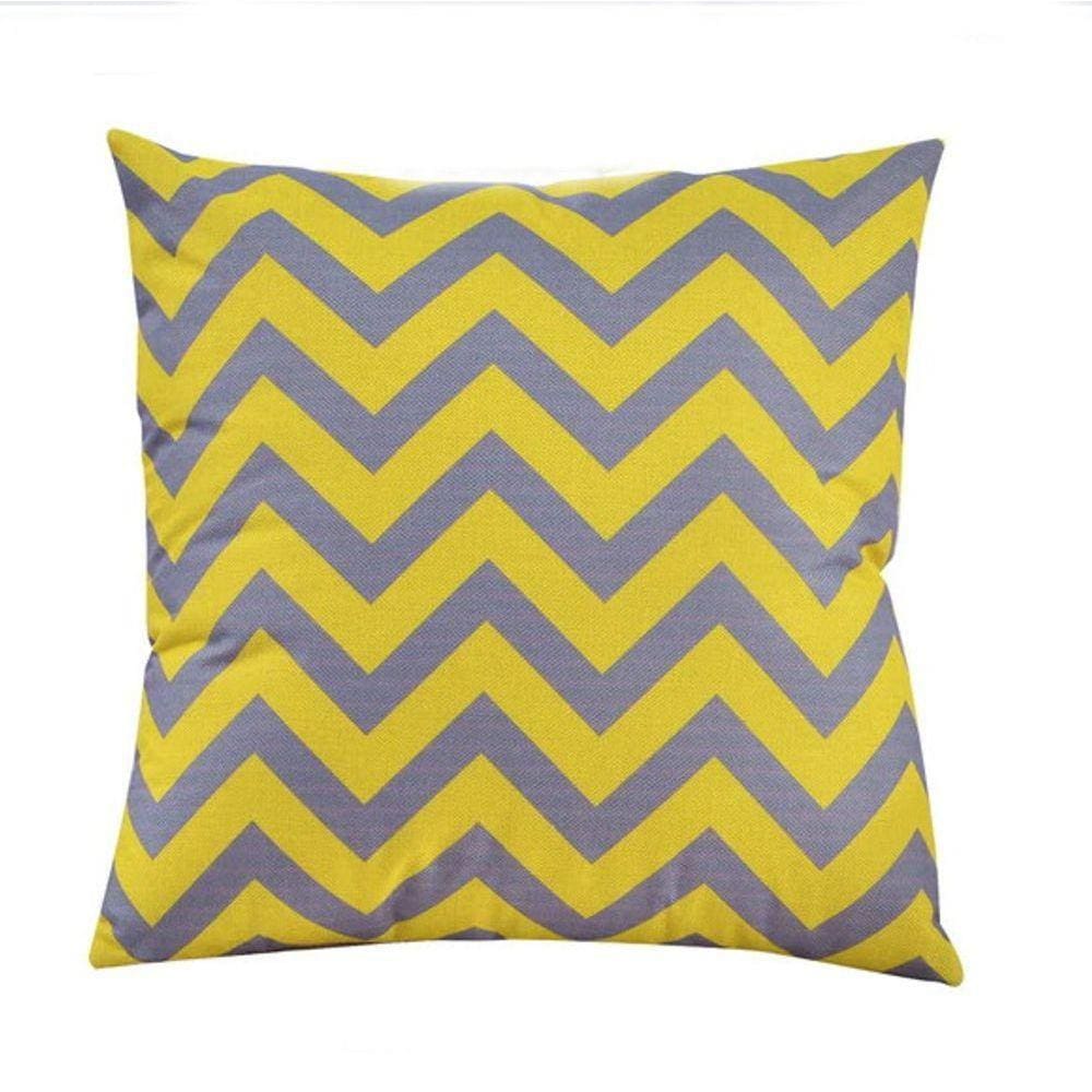 Almofada Chevron Amarelo E Cinza