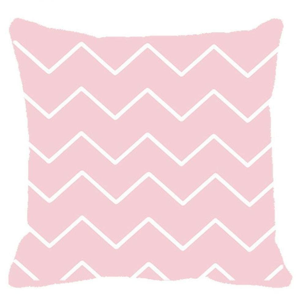 Almofada Chevron Rosa E Branco