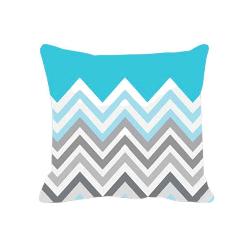 Almofada Chevron Azul E Cinza