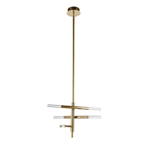 Pendente Pétra OC009 Bella Iluminação Dourado/Transparente