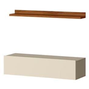 Bancada Suspensa E Prateleira 99Cm Slat M20 Cinamomo/Off