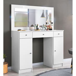 Penteadeira Camarim 5950 03 Gavetas 02 Portas Carisma Branco Demóbile