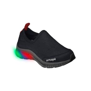Tênis de Led Infantil Masculino Ortopé Dna Light Calce Fácil Preto e Vermelho