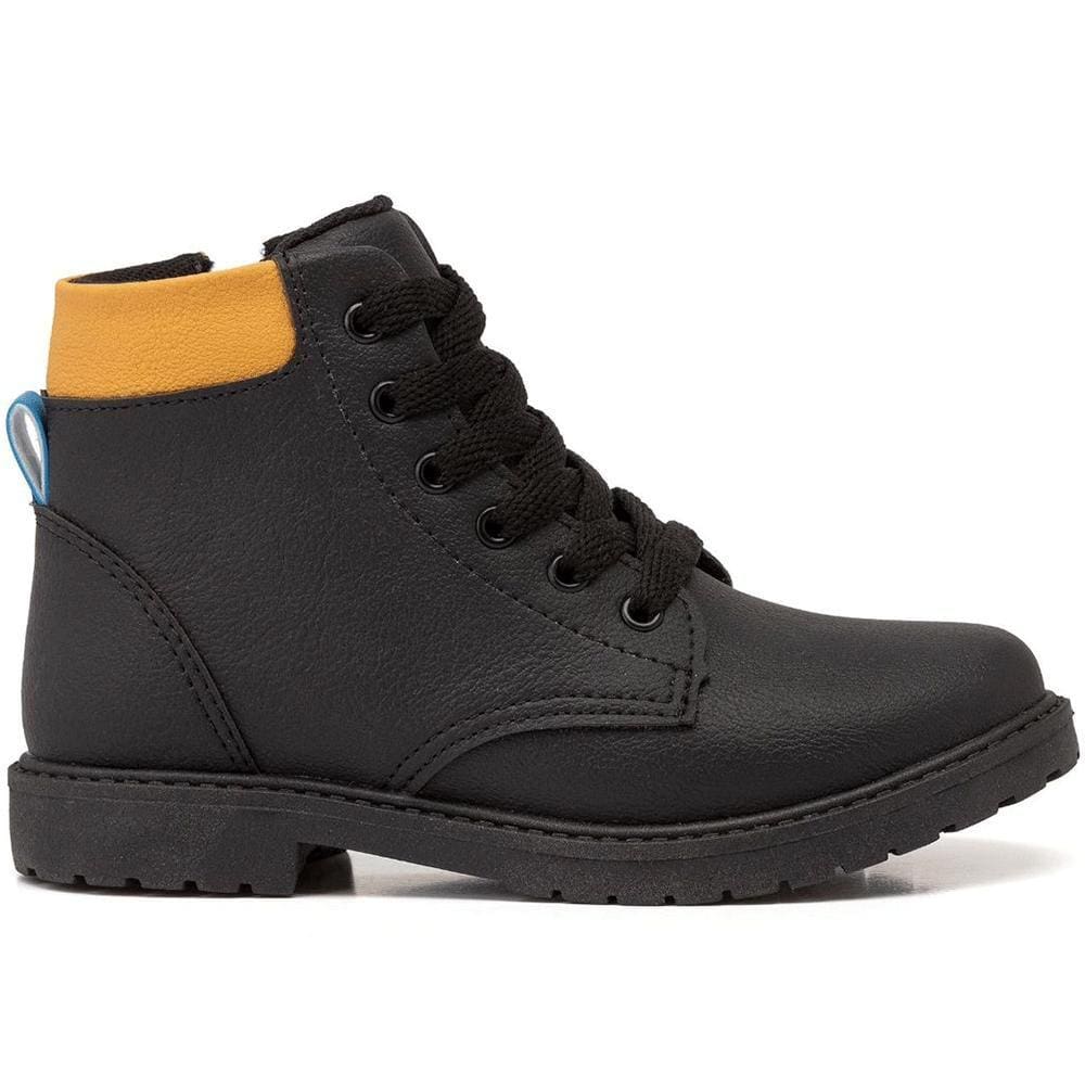 Bota Cano Curto Infantil Masculina Rock Kids Com Adesivo Klin Ref: 154095 28/36