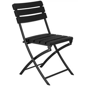 Cadeira Plástico Imita Madeira Dobrável 81x55x44cm Até 120kg