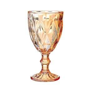 Taca Vidro 340Ml Diamond Ambar Jg. C/6Un Jt-0605