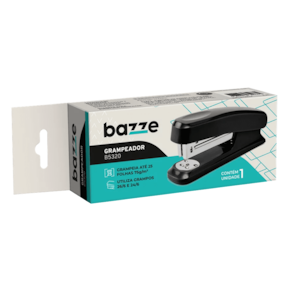 Grampeador B5320 25fls Plástico Preto - Bazze