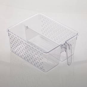 Cesto Organizador C/ Alça e Divisória Transparente 34x26x14