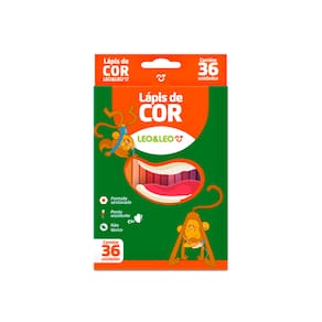 Lápis de Cor Sextavado 36 Cores Leo e Leo