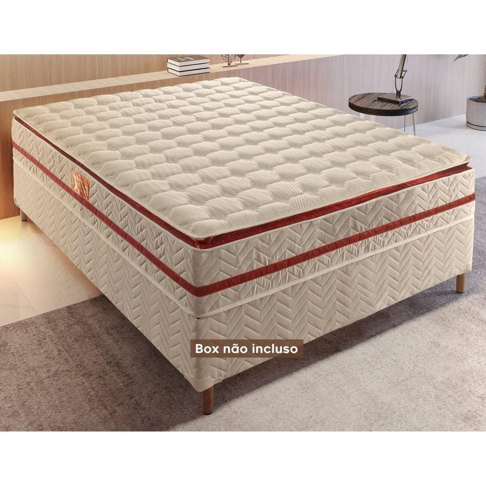 Colchão Casal Molas Ensacadas Mônaco Ecosono 32x138x188cm Rustico Branco/Bordo