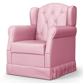 Poltrona de Amamentação e Descanso com Balanço Lucy P04 Sintético Rosa - Mpozenato