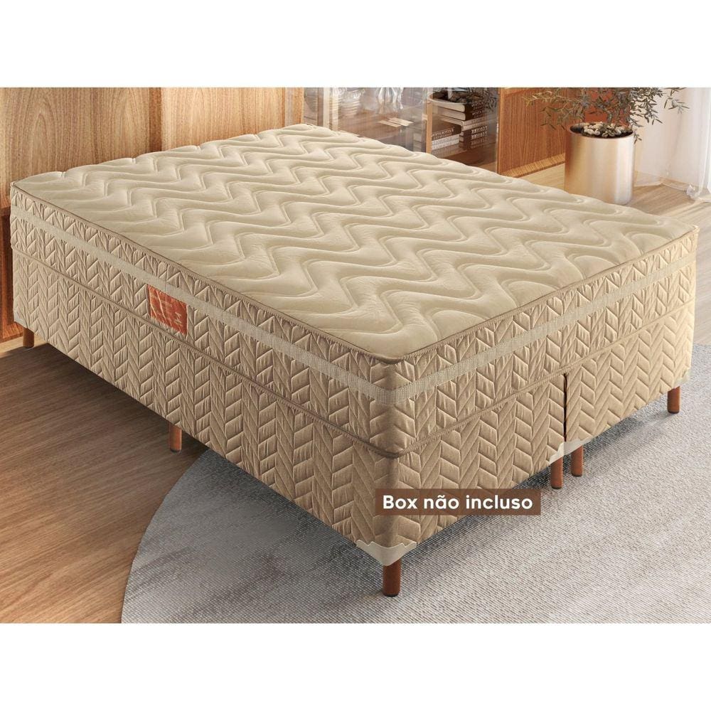 Colchão Queen Molas Ensacadas Júlia Ecosono 28x158x198cm Rustico Bege/Bege