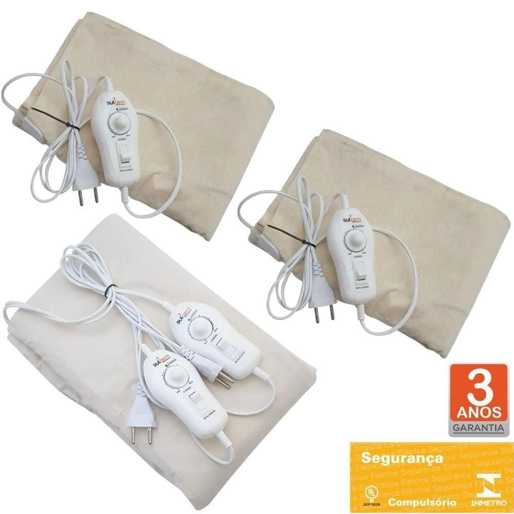 Kit Lençol Térmico Cama 1 King 193x203cm E 2 Solteiro 88x188cm Luxo 10 Temp - Sulterm