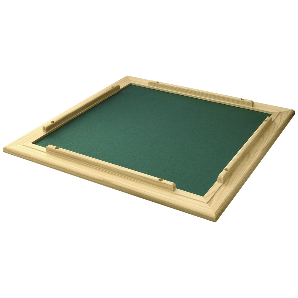 Suporte Tabuleiro para Jogos de Cartas e Dominó 66x66 cm Madeira Duratex Pinus Natural Feltro Verde