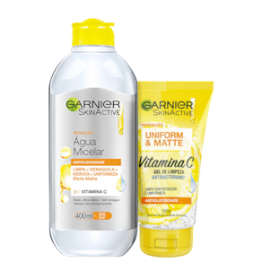 Kit Garnier SkinActive Uniform & Matte Duplo (2 Produtos)