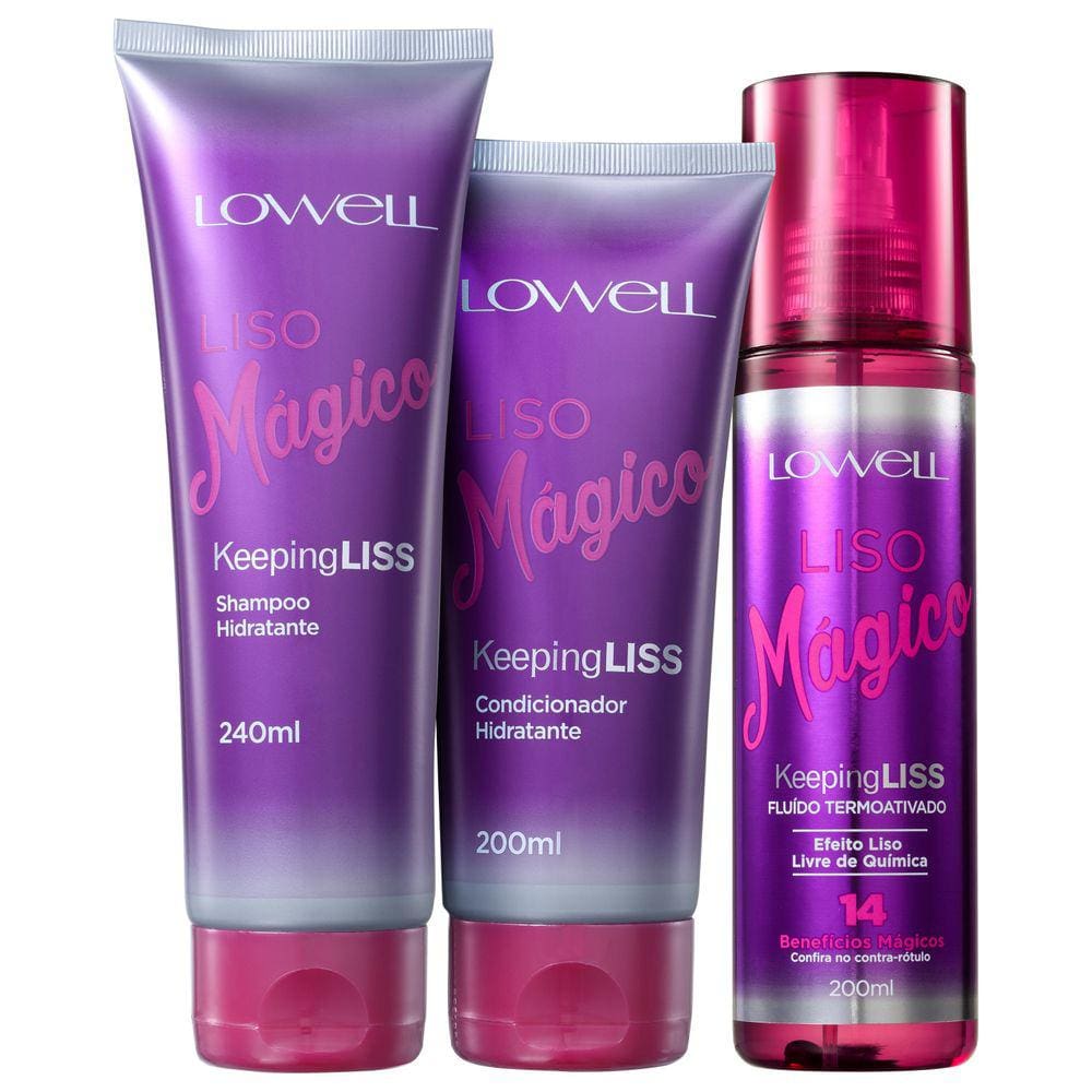 Kit Lowell Keeping Liss Liso Mágico Intenso (3 Produtos)