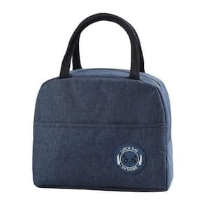 Bolsa Térmica Necessaire Portátil Lancheira Dobrável Azul