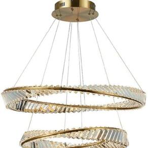 Pendente 2 Argolas Domino Ø80/60Cm 3M De Cabo Dourado
