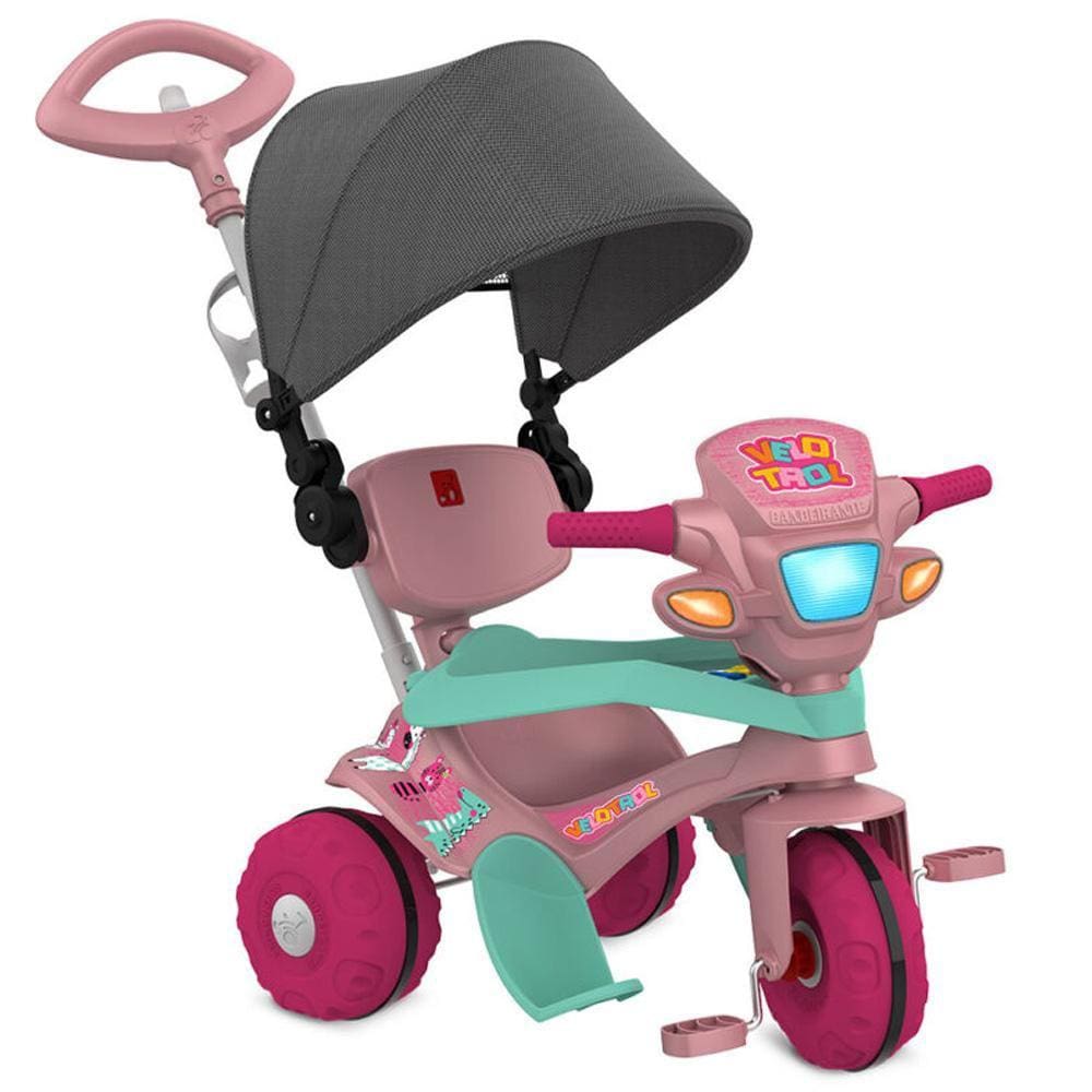 Triciclo Infantil Motoca Minnie para Passeio com Empurrador e